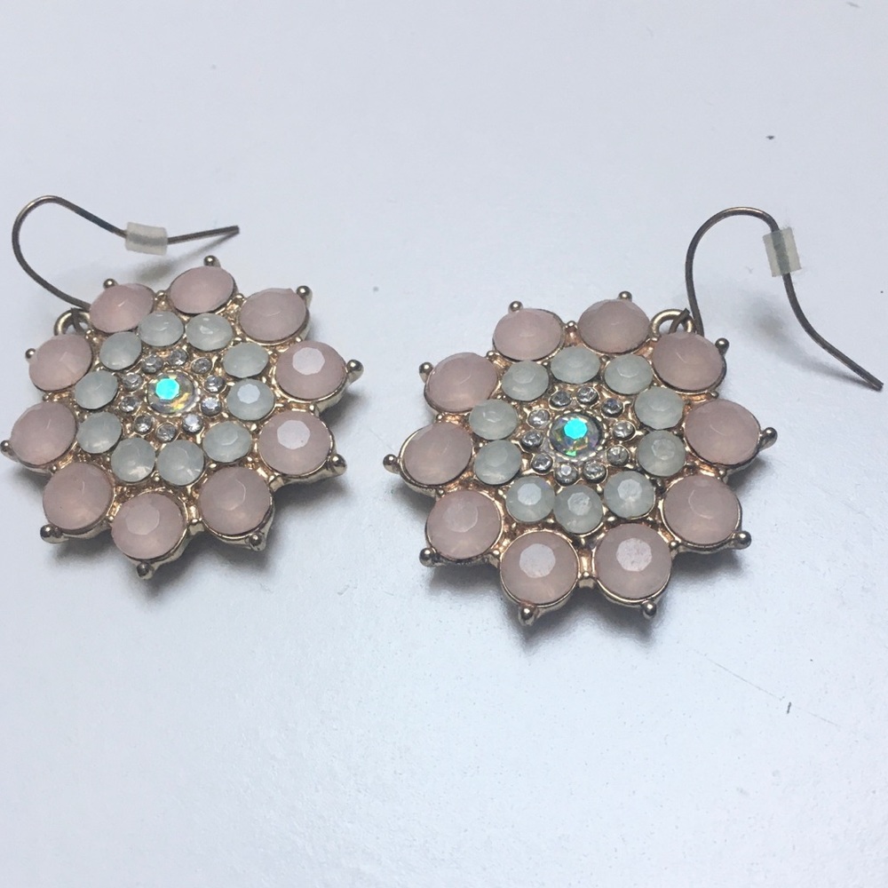 Pink flower earrings